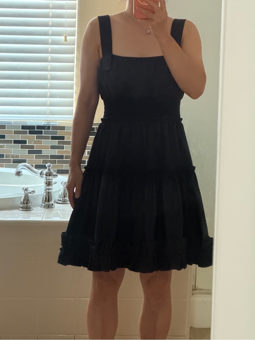 JASON WU Dark Navy Blue Tiered Ruffle Dress (Size 4)